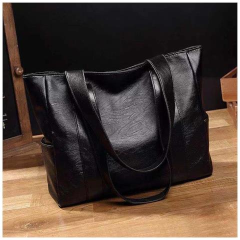 Elegante Borsa Tote In Pelle Pu Nera - Versatile E Spaziosa - Foto 2