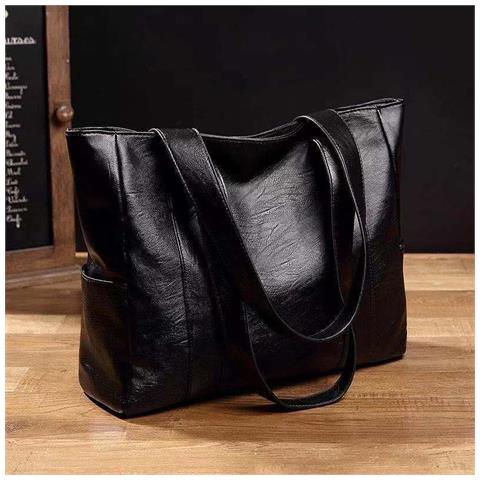 Elegante Borsa Tote In Pelle Pu Nera - Versatile E Spaziosa - Foto 3