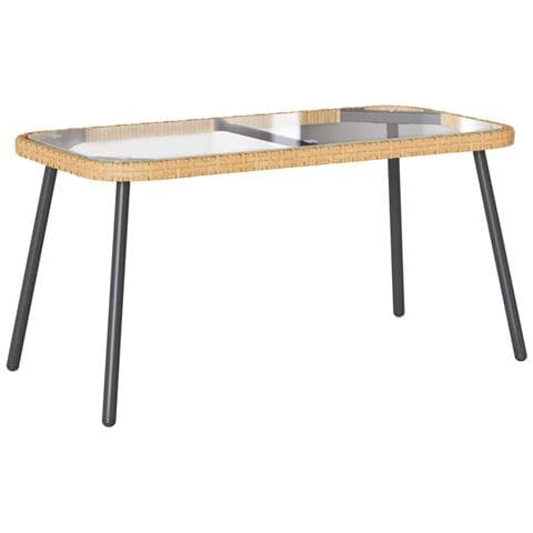 Tavolino da caffè Naturale 90x45x43 cm Polyrattan - Foto 1