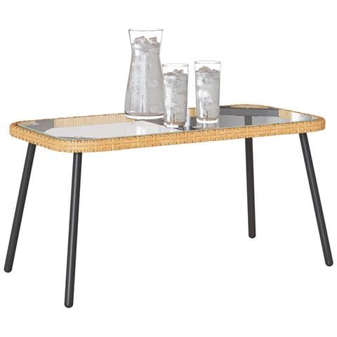 Tavolino da caffè Naturale 90x45x43 cm Polyrattan - Foto 2
