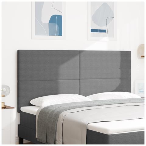 Testiera  Design Semplice Grigio Chiaro 180 cm in Tessuto Corduroy - Foto 2