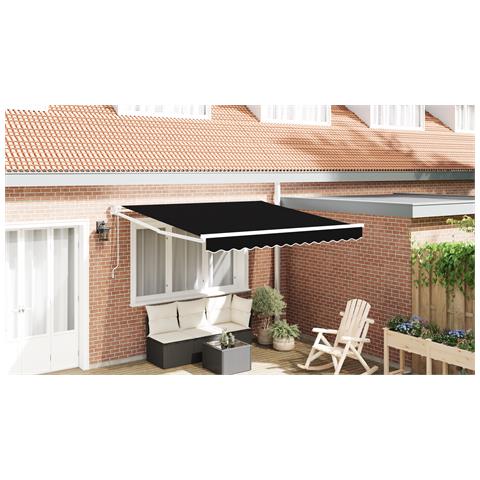 Tenda Retrattile Automatica  Nera 300x250 cm, Tessuto di ricambio per tenda  per telaio 3x2,5 m Nero - Foto 2