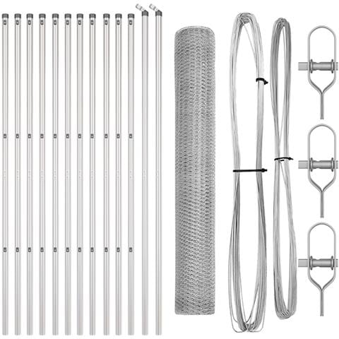 Set di Recinzione Set di 2 Acciaio Zincato 25 m Durevole - Foto 1