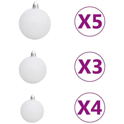 Albero di Natale Finto LED & Set di Palline Verde 150 cm PET - Foto 9