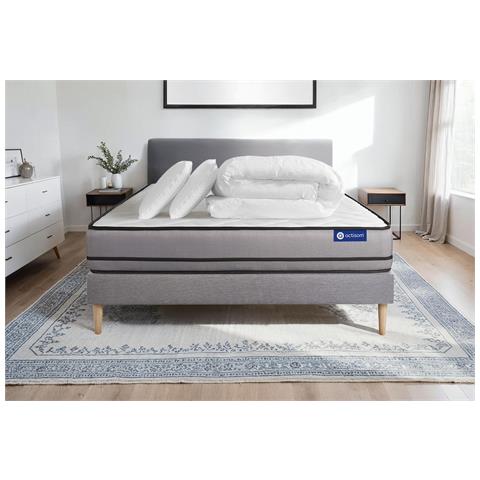 Pacchetto Letto Completo - Materasso 160x200cm + Box Spring Con Doghe (kit) + 2 Cuscini + Piumino - Actiflex Night - Foto 1
