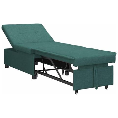 Divano letto Verde scuro 194 x 67 x 37 cm Tessuto - Foto 1