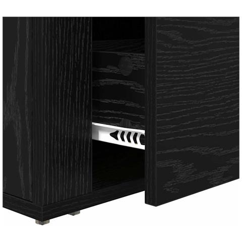 Armadio da Notte Rovere nero 60 x 36 x 45 cm Legno multistrato - Foto 9