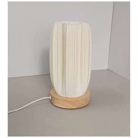 Lampada Da Tavolo Usb Dimmerabile Con Base In Legno - Luce Notturna Da Comodino Stile Nordico - Foto 2