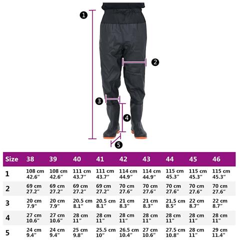 Wader da Pesca alla Vita con Stivali Nero Taglia 46 - Foto 7