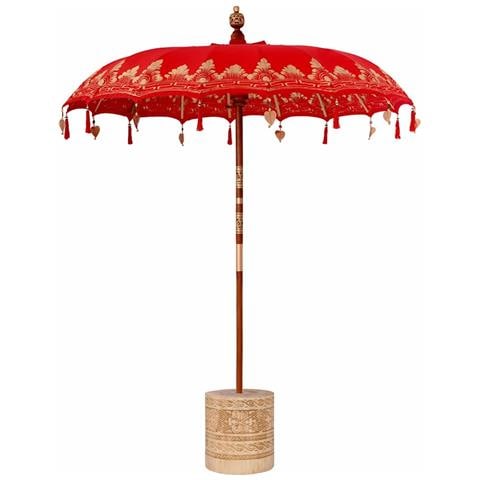 Parasol Balinese Rosso 180-190 cm Cotone, legno massello - Foto 1