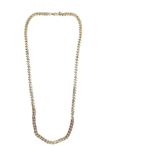 Collana Con Catena In Ottone Placcato Oro Taglio Diamante, 60 Cm - Foto 1