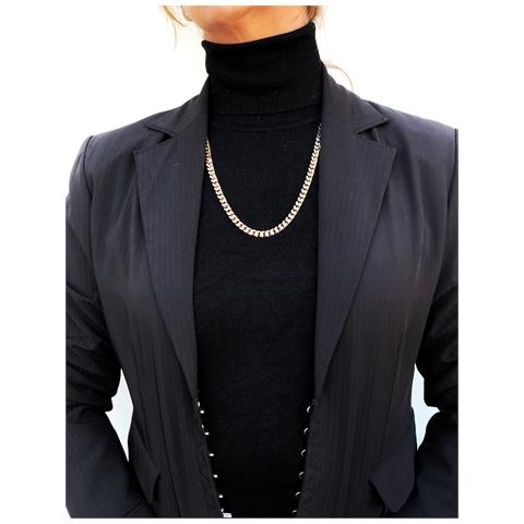 Collana Con Catena In Ottone Placcato Oro Taglio Diamante, 60 Cm - Foto 2