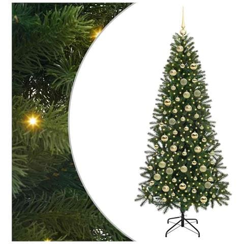 Albero di Natale artificiale con 300 LED Verde 210 cm PE e PVC - Foto 1