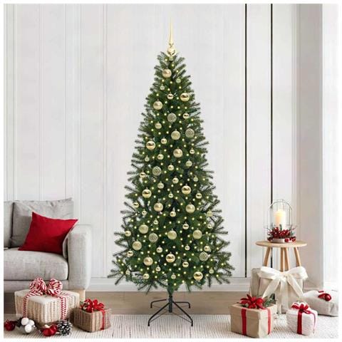 Albero di Natale artificiale con 300 LED Verde 210 cm PE e PVC - Foto 2