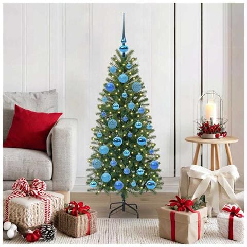 Albero di Natale artificiale con 150 LED Verde 120 cm PE e PVC - Foto 2