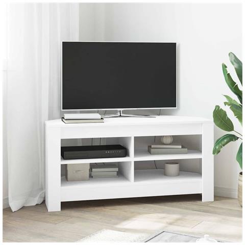 MobileTVAngolare Bianco 102 x 40,5 x 45 cm Legno multistrato - Foto 2