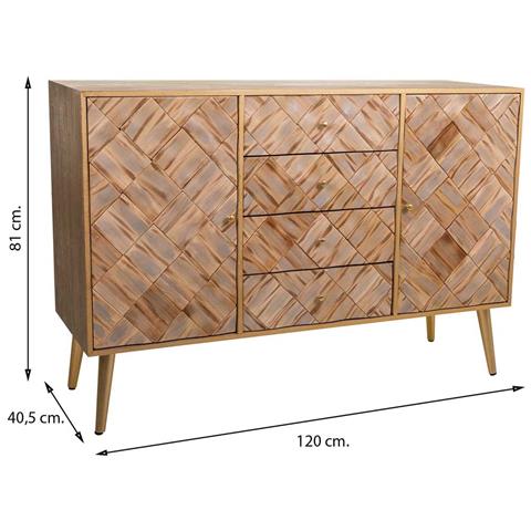 Credenza In Legno Marrone 120x40,5x81h - Foto 8