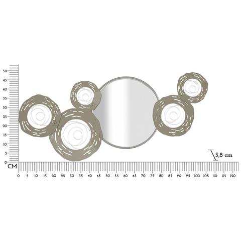 Decorazione In Metallo 3d Cerchi 18-argento-metallo-106x3,8x48 Cm - Foto 6