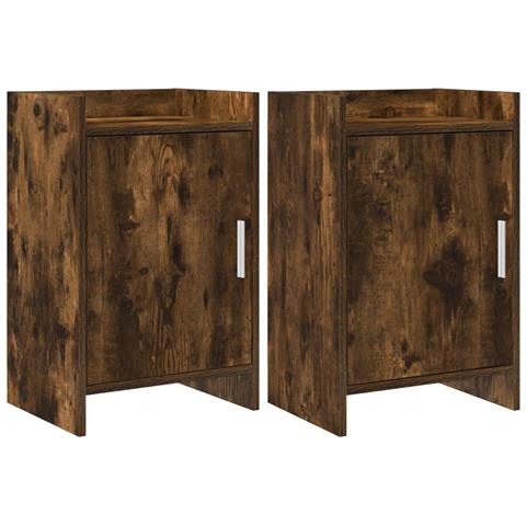 Comodini 2 pcs Rovere Fumo 40 x 30 x 60 cm Legno ingegnerizzato - Foto 1