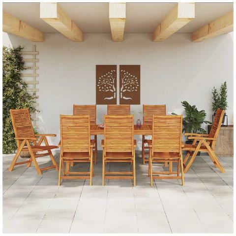 Set da Pranzo per Giardino 9 pcs Marrone - Foto 2
