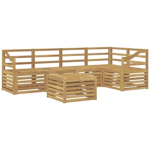 Set di divani da esterno 6 pcs Bianco 59 x 59 x 37 cm - Foto 1