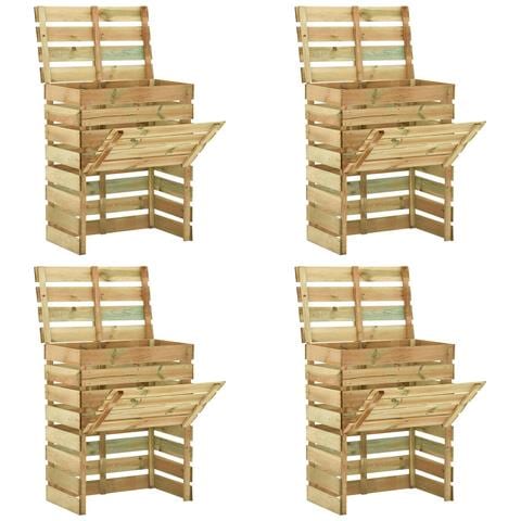 Compostiera da giardino a listelli 4 pcs Verde - Foto 1