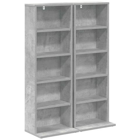 Mobile per CD 2 pz Grigio Cemento 33 x 23,5 x 97,5 cm - Foto 1