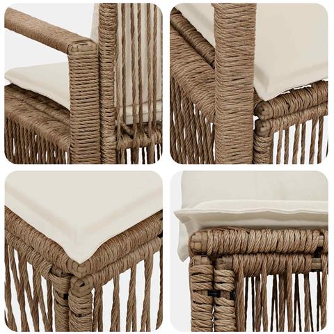 Set Divano da Giardino 6 pz 6-Numero di posti Beige polyrattan - Foto 8