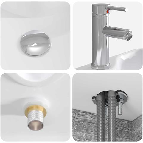 Set di mobili per il bagno 2 pz Sonoma grigio - Foto 2