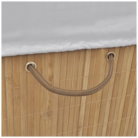 Cesto Biancheria In Bamboo Rettangolare Naturale - Foto 8