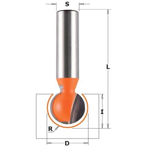 Fresa A Sfera Hw S=8 D=12.7x11x57.2 R=6.35 968.127.11 - Foto 1