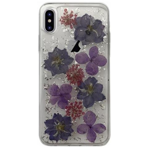 Cover Iphone X 5.8'' Pc + Tpu Glam Hippie Chic Con Fiori Purple - Foto 1