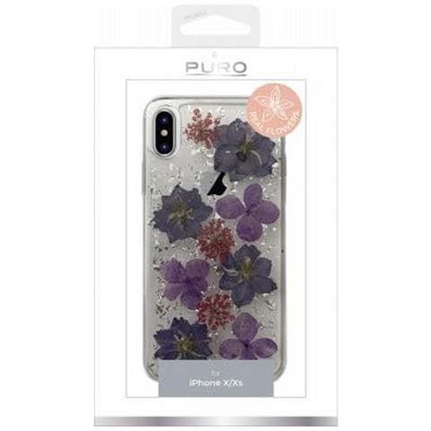 Cover Iphone X 5.8'' Pc + Tpu Glam Hippie Chic Con Fiori Purple - Foto 3