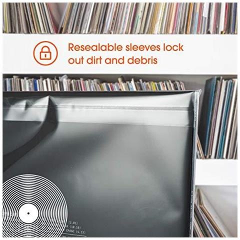50x 12 Pollici Apribile Trasparente Esterno Vinyl Record Maniche Chiarezza Richiudibile Blake Covers Fit Singola Doppia Apribile Album Lp Striscia Adesiva Sulla Borsa Non Flap Protegge Records Dallusura Dust - Foto 2