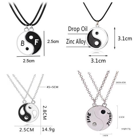 Collana Con Ciondolo Yin Yang Nero/bianco - Foto 2