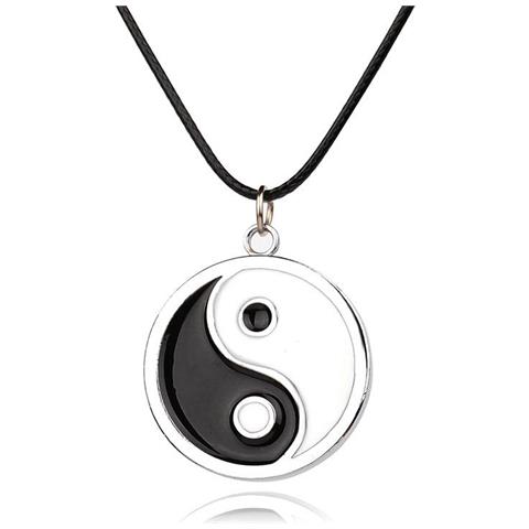 Collana Con Ciondolo Yin Yang Nero/bianco - Foto 1