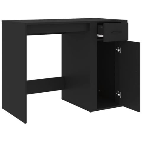 Scrivania Nero 100x49x75 Cm In Legno Multistrato - Foto 2