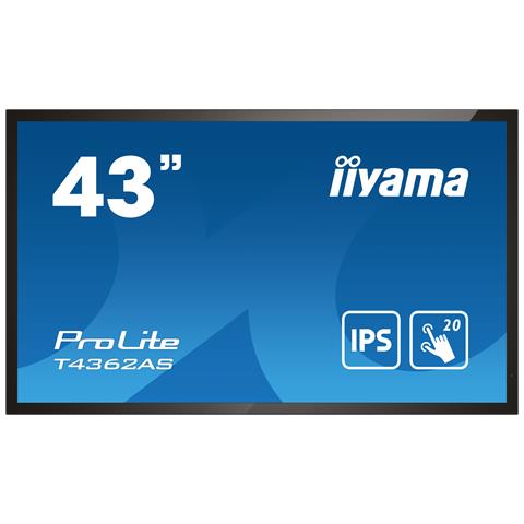 T4362AS-B1 visualizzatore di messaggi Pannello piatto interattivo 108 cm (42.5") IPS 500 cd /m² 4K Ultra HD Nero Touch screen Processore integrato Android 8.0 24/7 - Foto 1