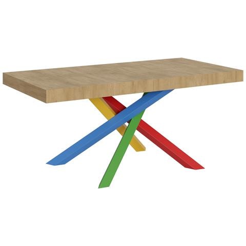 Tavolo Allungabile 90x180/440 Cm Volantis Telaio Gambe 4 Colori (b) - Quercia Natura - Foto 6