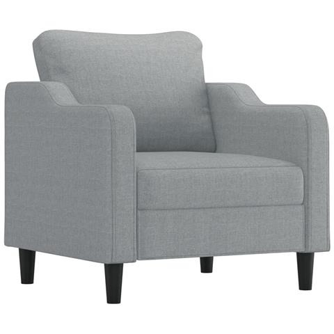 Poltrona Grigio Chiaro 60 Cm In Tessuto - Foto 2