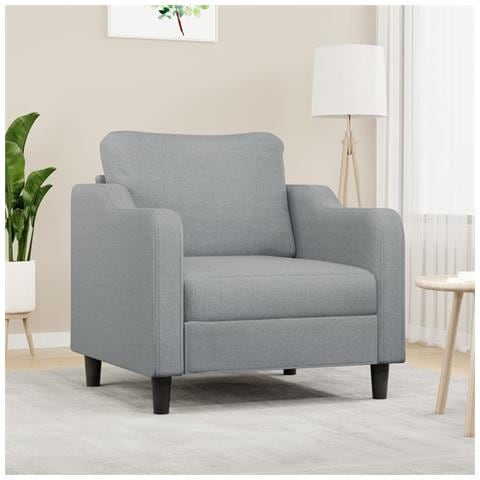 Poltrona Grigio Chiaro 60 Cm In Tessuto - Foto 1