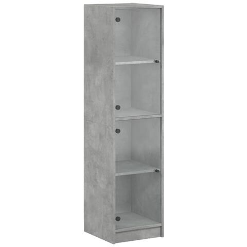 Credenza con Ante in Vetro Grigio Cemento 35x37x142 cm - Foto 2