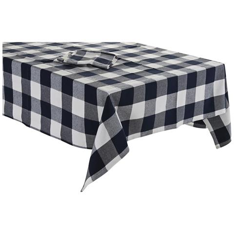 Tovaglia E Tovaglioli Dkd Home Decor 150 X 150 X 0,5 Cm Azzurro Bianco - Foto 1