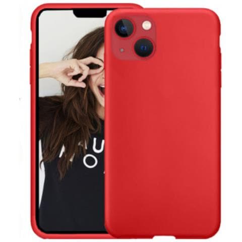 Cover Per Iphone 15 Plus Premium Silicone Microfibra, Rosso - Foto 1