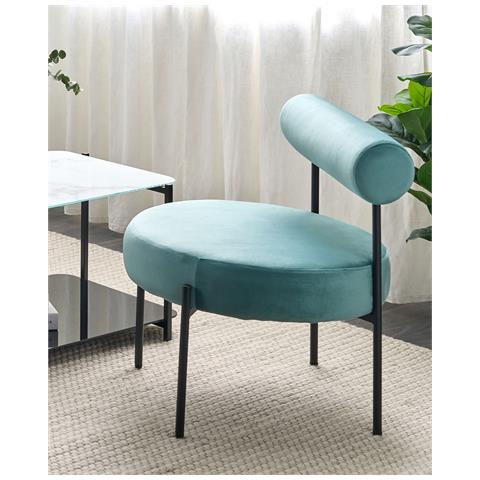 Velluto Poltrona Turchese Alpha - Foto 1