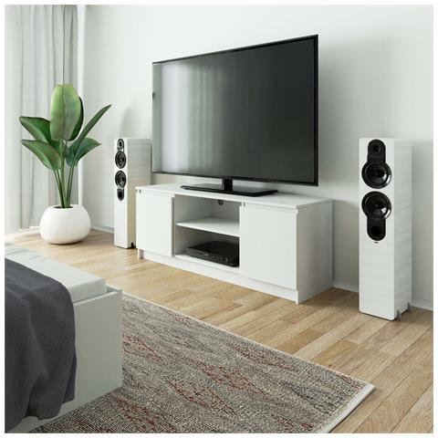 Mobiletto TV, 2 ante, 140x40x55 cm, Colore Bianco - Foto 8