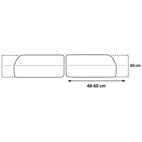 Copridivano Copriseduta Sofà Elasticizzato Tinta Unita Smile Tessuto Millerighe Coppia Seduta Nero - Foto 5