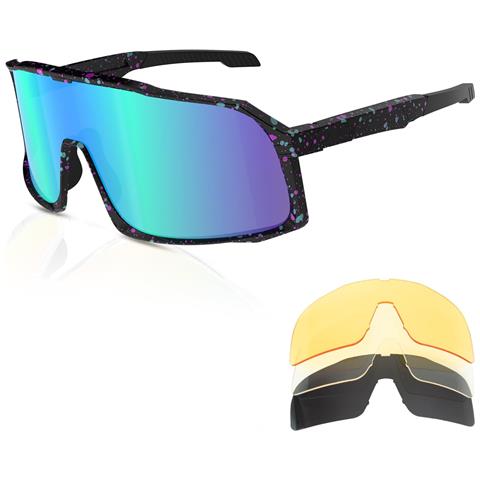 Occhiali Sportivi Polarizzati Uomo/Donna - 5 Lenti Intercambiabili, UV400, Per Ciclismo E Guida - Foto 4