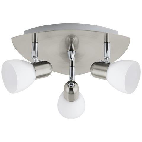 Spot Contemporaneo Enea In Acciaio Nichel Satinato 3 Luci E14 40w Ip20 - Foto 1