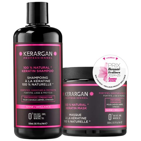 Duo Ultra Riparatore Shampoo & Maschera Alla Cheratina Per Capelli Danneggiati E Stressati - Nutre, Liscia & Protegge - Senza Solfati, Gmo, Silicone - 2x500 Ml - Foto 1